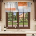 thumbnail image 6 of Burnt Orange Grey Curtain Valances for Windows, Kitchen Valance Window Treatments Panel 2 Pack, Abstract Art Color Block Rod Pocket Short Curtains for Bathroom Bedroom 54 x 18 Inch, 6 of 8