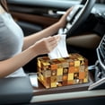 thumbnail image 6 of POLERO Tissue Box Cover PU Leather Car Tissue Holder Rectangular Waterproof Facial Paper Organizer Dispenser for Bathroom, Vanity Countertop, Tabletop, Thanksgiving Theme, 6 of 7