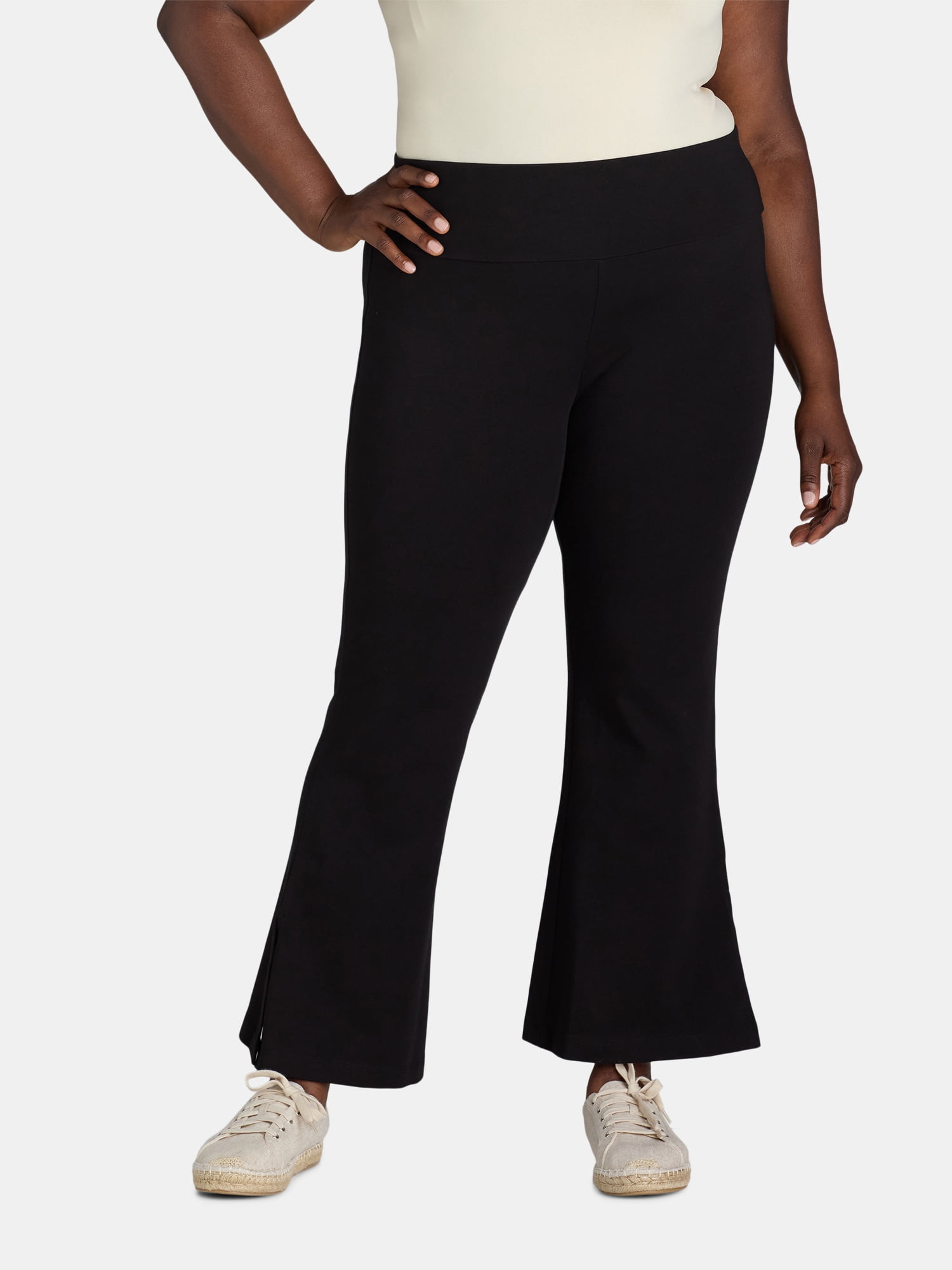 Terra & Sky Women's Plus Size Flare Legging 2-Pack