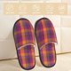 thumbnail image 2 of Fotbe Orange and Purple Plaid Pantuflas Peludas para Mujer con Estampado, Zapatillas de Peluche, Zapatos de Invierno para Casa, Uso Interior y Exterior-Medium, 2 of 8