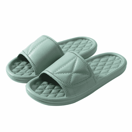 

Wish Bathroom Slippers for Women and Men Portable Quick Drying Non-Slip Pool Beach Spa Shower Slippers House Slide Sandals Indoor and Outdoor --- Dark Green（38-39） S1825