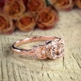 thumbnail image 3 of 6mm Round Cut 2 Carat Peach Pink Morganite Diamond Moissanite Engagement Ring Jewelry with 18k Gold Plating, 3 of 5