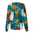 thumbnail image 4 of Hearthz Snap Front Women's Scrub Jacket Tops Stretchy Long Sleeve Animals Pattern Nursing Shirt Working Uniforms Scrubs for Women with Pocket, 4 of 5