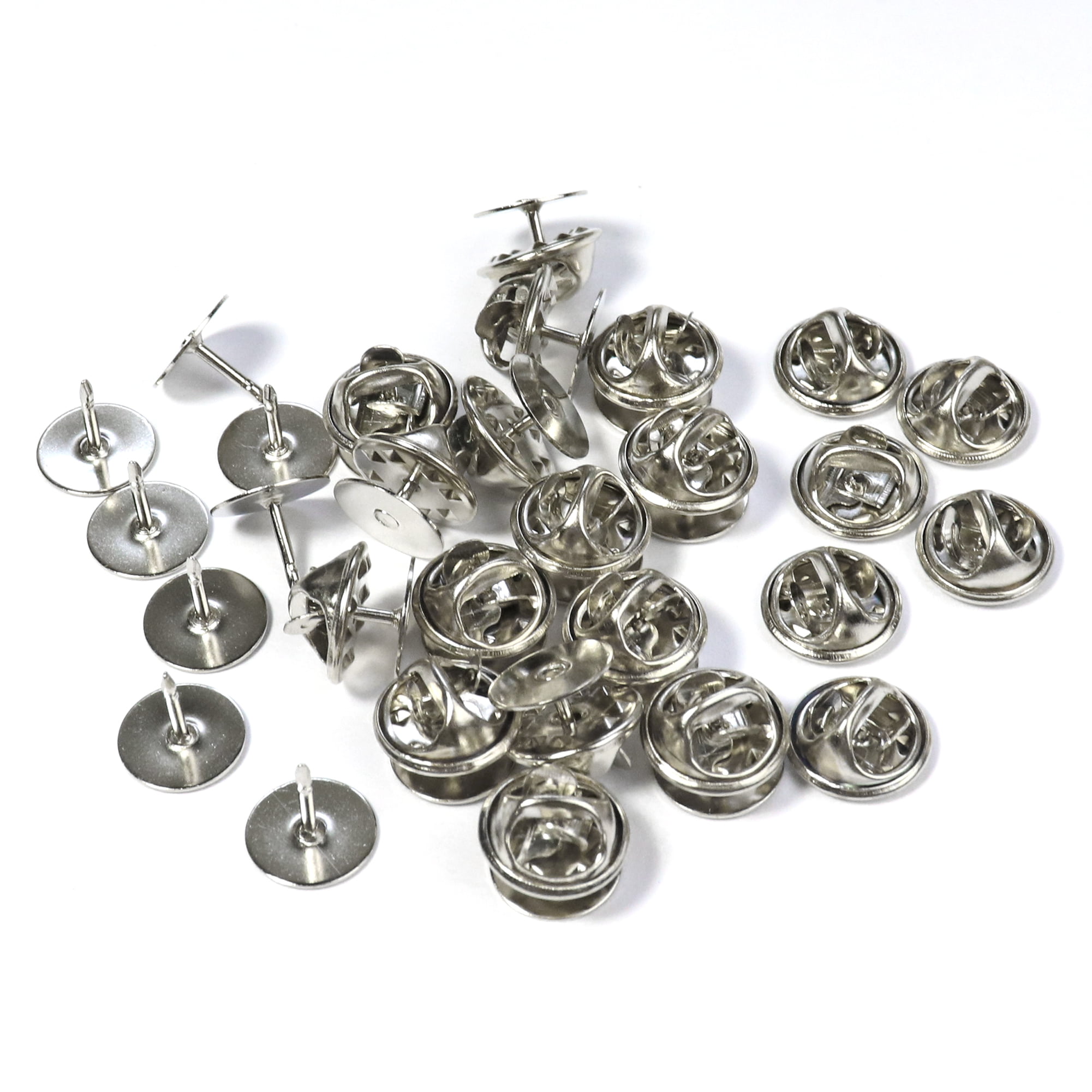 120 Pairs Butterfly Clutch Tie Tacks Pin Back Replacement with 8mm Length Blank Pins for Craft Making (Silver)