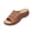 Brown, variant on Coffee Ladies Hollow Out Wedge Slippers Round Toe Open Toe Floral Summer Casual Solid Color