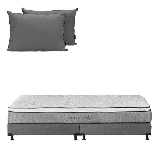 Colchón King Size Dicasa Vail + Box Base Cama + Almohada 2Pack