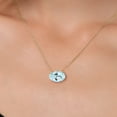 thumbnail image 3 of Gem Stone King 14K Yellow Gold Sky Blue Topaz Pendant Necklace | 4.50 Cttw | Gemstone November Birthstone | Oval 11X9MM | Gold Necklace for Women | With 18 inch Gold Chain, 3 of 6