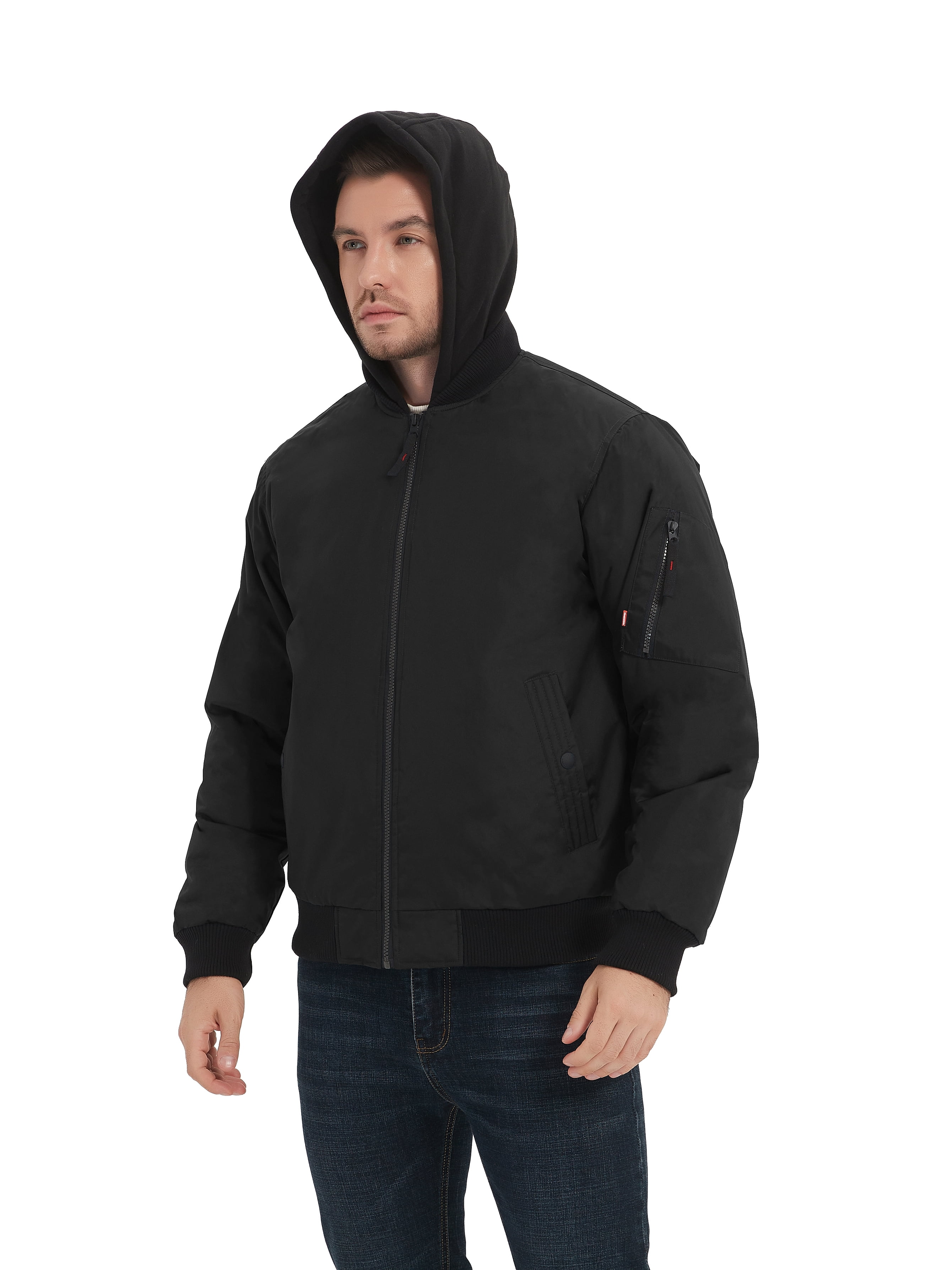 Hawke & Co Mens Stanton Hooded Bomber Jacket, Sizes S-2XL