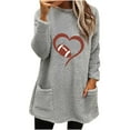 thumbnail image 2 of Jacenvly Sweatshirts For Women Long Sleeve Heart-Shaped Print Womens Sweatshirts Crewneck Pocket Casual Fashion Comfort Warmth Fall Tops For Women, 2 of 4