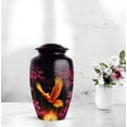 thumbnail image 6 of Phoenix Funeral Cremation Urns For Adult Ashes Women - Pink Flowers Urns For Human Ashes Adult Man - 1 Large & 4 Keepsake Memorial Urn For Mother - Black Urn For Mom & Dad - 10 & 3 Inch, 6 of 7