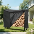 thumbnail image 6 of Firewood Rack with Cover 8Ft/4Ft, Heavy Duty Indoor Outdoor Wood Storage, Ventilated Weatherproof Stacker, No Tools Assembly, Black, 6 of 7