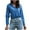 Blue, variant on Womens Sweatshirts Blue Basic Summer 2024 Trendy Long Sleeve Solid Comfortable Breathable V-Neck Shirt Tops