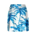 thumbnail image 4 of Feancey Tennis Skirts for Women Beach Casual Athletic Skorts Summer Palm Tree Print Hawaiian Shorts High Waisted Stretch Golf Skirt Blue XL, 4 of 5