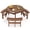 Black, Natural, variant on Gymax 6-Person Round Picnic Table Set w/ 3 Built-in Benches 2'' Umbrella Hole Brown