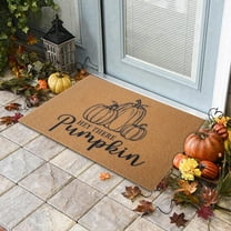Thanksgiving Pumpkin Doormat Coir Outdoor Farmhouse Decor Door Mats for Front Door Non-Slip Floor Mats Autumn Fall Entrance Way Door Mats for Halloween Thanksgiving Festival Doormat