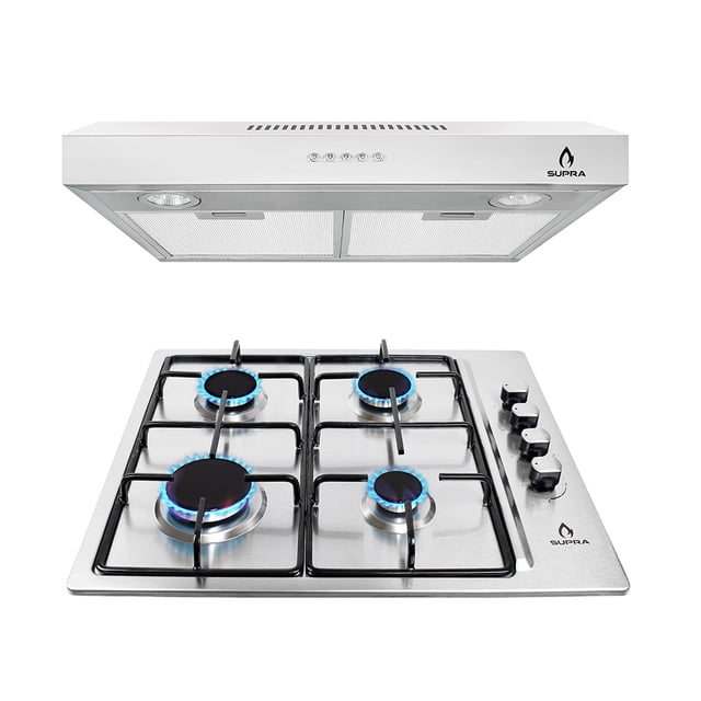 Combo Supra Dolce Campana de 60 cm y parrilla empotrable en acero Supra