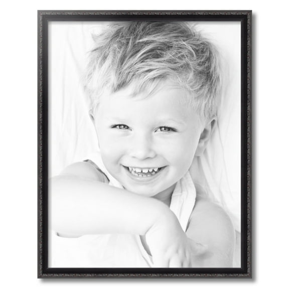 ArtToFrames 22" x 28" Black with Beads Picture Frame, 22x28 inch Black Wood Poster Frame (WOM-4625)