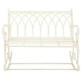 thumbnail image 2 of SAFAVIEH Ressi Rustic Outdoor Patio Rocking Bench, Pearl White, 2 of 9