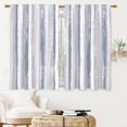 thumbnail image 2 of 2 Pcs Stripe Blue Kitchen Curtain Bathroom Window Curtain Treatment Drapes Small Bedroom Short French Door Curtains with Rod Pocket for Living Dining Room Decor, 28x40 Inch, 2 of 9