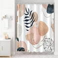 thumbnail image 2 of Boho Shower Curtains for Bathroom Mid Century Pink Colorful Modern Geometric Leaves Neutral Minimalist Fabric Waterproof Bathroom Curtain Decor 72 x 72, 2 of 6