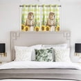 thumbnail image 3 of Groundhog Day Kitchen Curtains Window Panels, Yellow Plaid Sunflower Spring Floral Insulated Window Treatment Curtain, Grommet Curtains for Bedroom/Living Room/Bathroom, 2 Piece 42"Wx54"L, 3 of 8