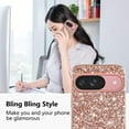 thumbnail image 2 of Compatible with Google Pixel 9 Case Glitter Shockproof, Google Pixel 9 Phone Case Bling Sparkly TPU and PC Silicone Shiny Girl Women Thin Protective Cover (Rose Gold), 2 of 7