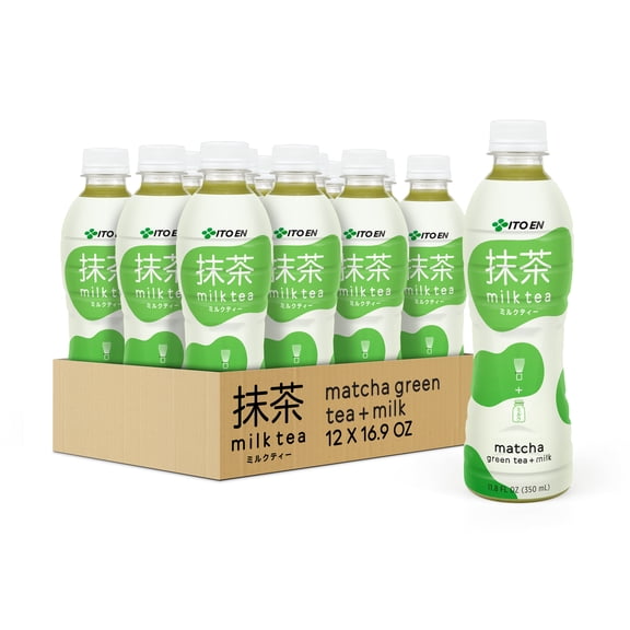 Ito En Matcha Milk Tea, Naturally Caffeinated Bottled Tea, 11.8 fl oz, 12 Pack