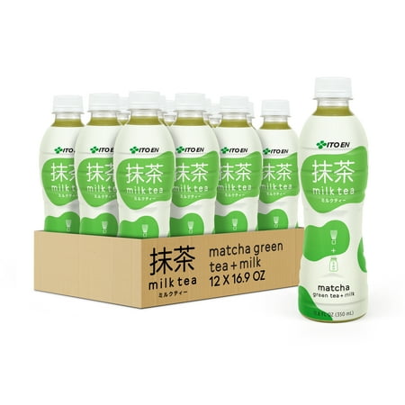 Ito En Matcha Milk Tea, Naturally Caffeinated Bottled Tea, 11.8 fl oz, 12 Pack