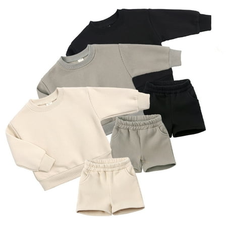 

AJZIOJIRO Toddler Boys Girls 2PCS Sweatsuits Outfits kids Sweatshirt + Sweatpant Set Classic Long Sleeve Clothes Set for 1-14Y