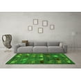 thumbnail image 3 of Ahgly Company Indoor Round Abstract Green Modern Area Rugs, 5' Round, 3 of 4