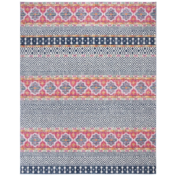 SAFAVIEH Madison Kandace Abstract Runner Rug, Navy/Ivory, 2'3" x 8'