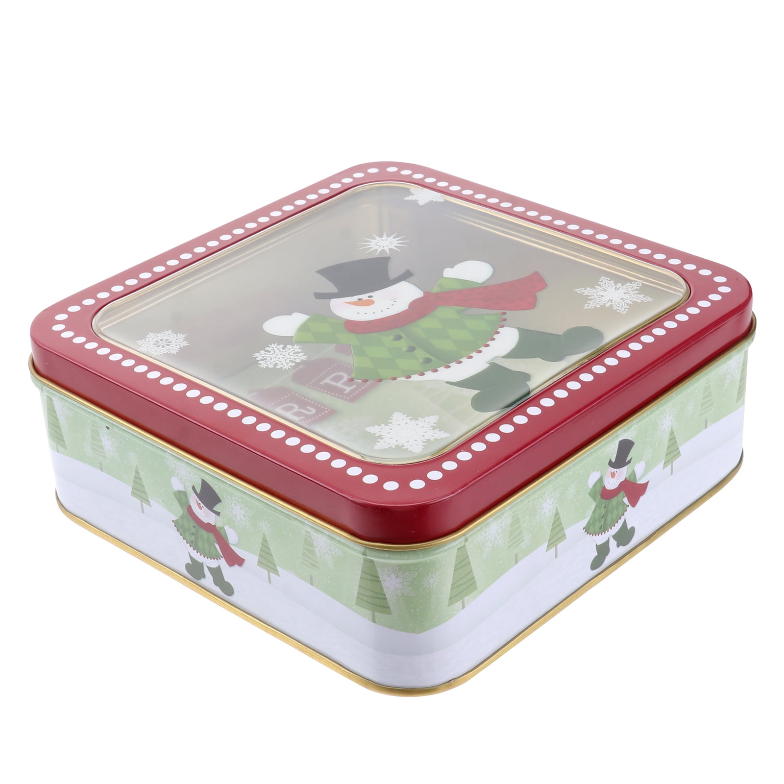 Christmas Candy Tin Box Metal Tinplate Gift Tins Cookie Packing