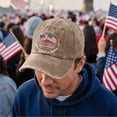 thumbnail image 2 of 250 Anniversary USA Hat 250th Anniversary Usa Flag Vintage Washed Hat Print Distressed Baseball Cap Patriotic Dad Hat Adjustable Lag Letter Print Hats Embroidered Merchandise For Women And Men, 2 of 6
