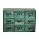thumbnail image 1 of Gabinete de almacenamiento de escritorio de 9 cajones con manijas de metal, botiquín de encimera Azul, 1 of 9