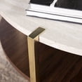 thumbnail image 5 of Ardmillan 2-Tier Round Faux Marble-Top Cocktail Table in Brass/Dark Tobacco, 5 of 7