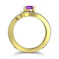 thumbnail image 4 of Diamond-Capitals 2.50 Carat Unique Round Cut Amethyst & Blue Sapphire Gemstone Engagement Ring for Fiancee 18K Yellow Gold Size 4, 4 of 8