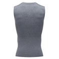 thumbnail image 5 of Mens Compression Shirts Body Shaper Slimming Tank Top Undershirts Shaper High Elastic Breathable Quick Dry Shapewear Size 3XL Gray, 5 of 5