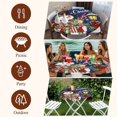 thumbnail image 7 of Blue Snowman Christmas Round Tablecloth, Fitted Table Cover with Elastic for 55"-60" Round Tables, Xmas Snowflake Botanical Table Cloth Outdoor Indoor Dinning Party Waterproof Tablecloths, 7 of 7