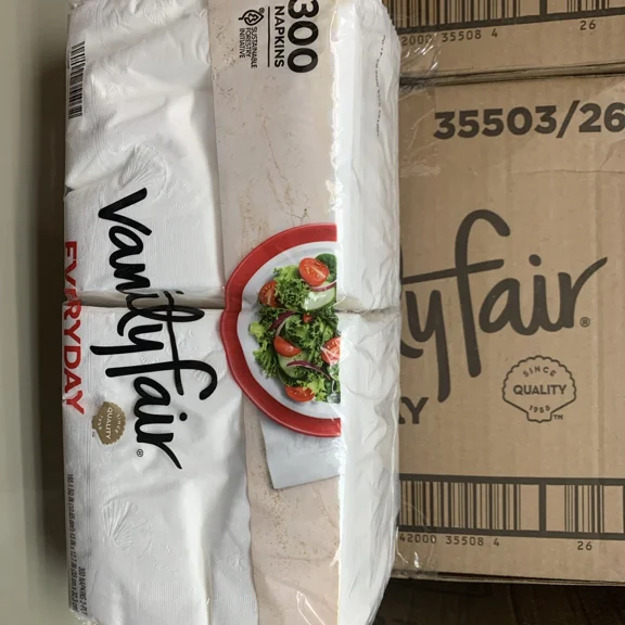 Vanity Fair® Everyday Dinner Napkins, 2-Ply, 300/Count, White, Disposable,