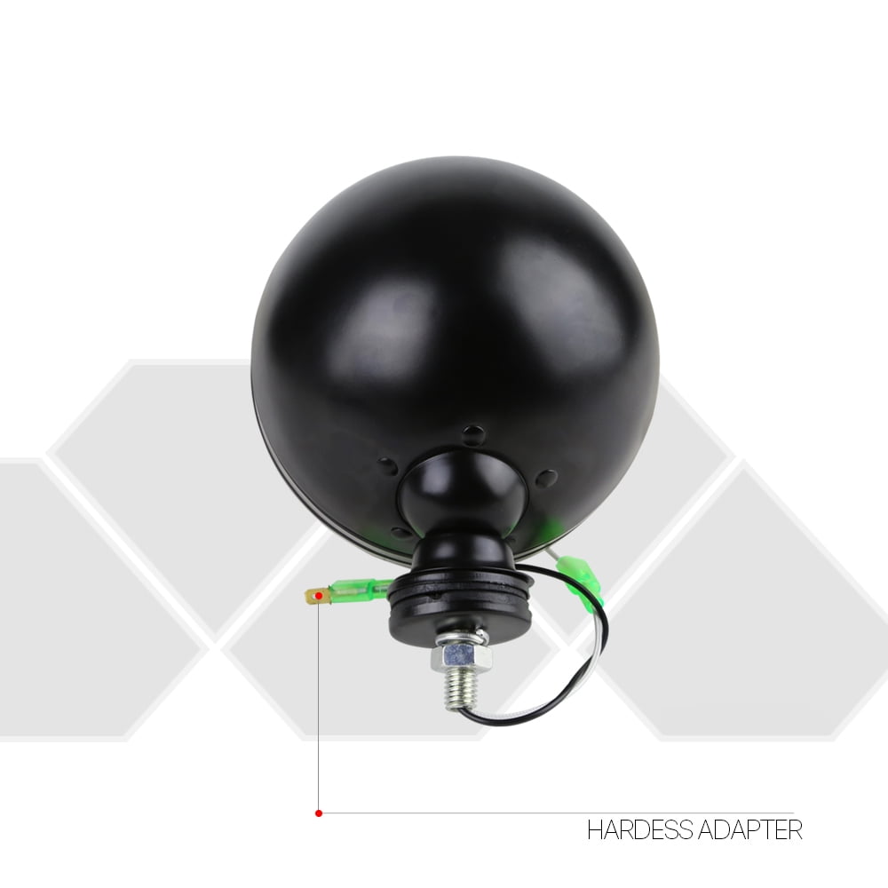DNA Motoring 6" Round Black Stone Guard Smoked Fog Light Pair off-Road Super 4X4 Work Lamp w/Wiring+Switch
