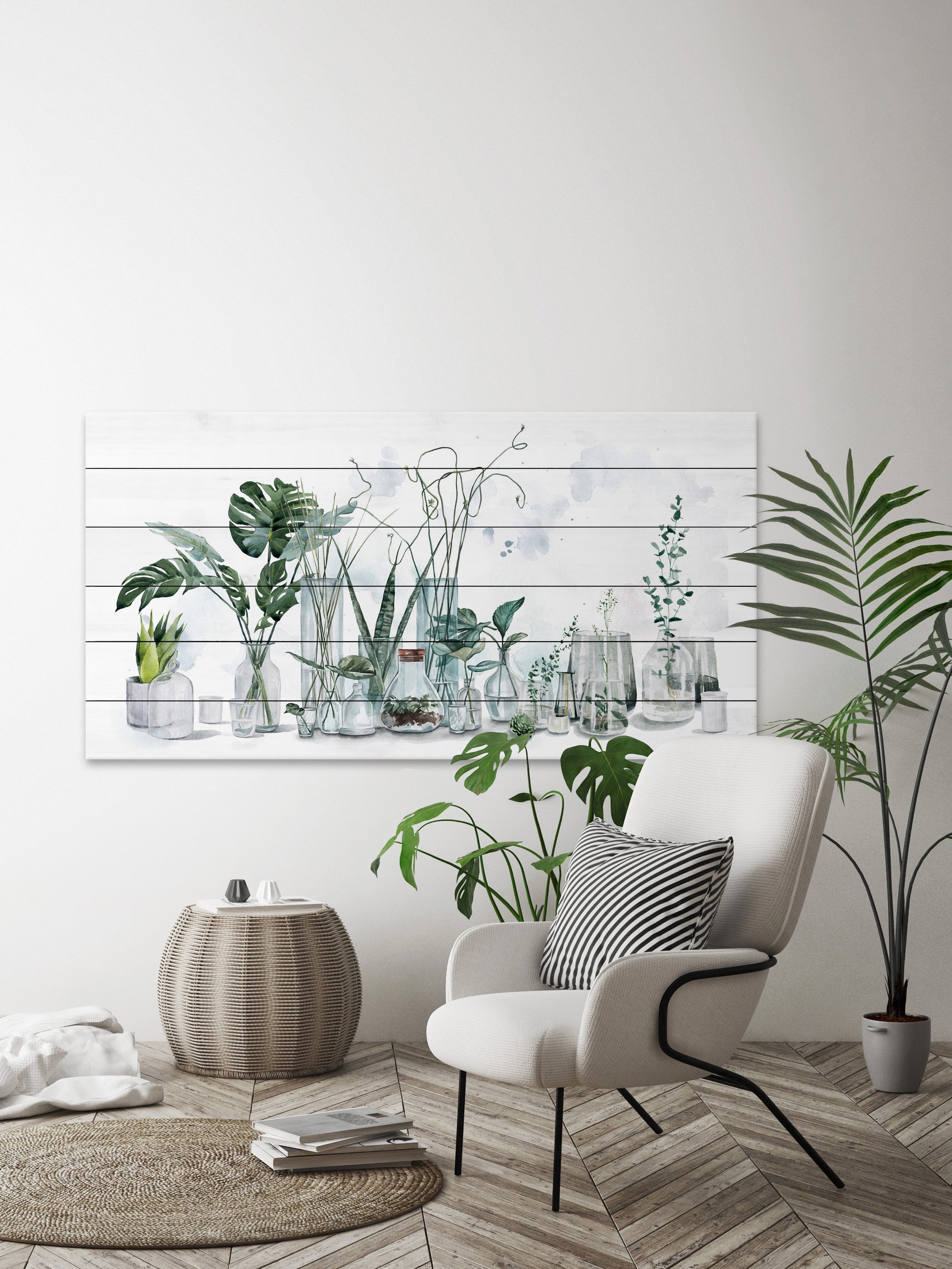 Marmont Hill Indoor Houseplants White Wood Wall Art