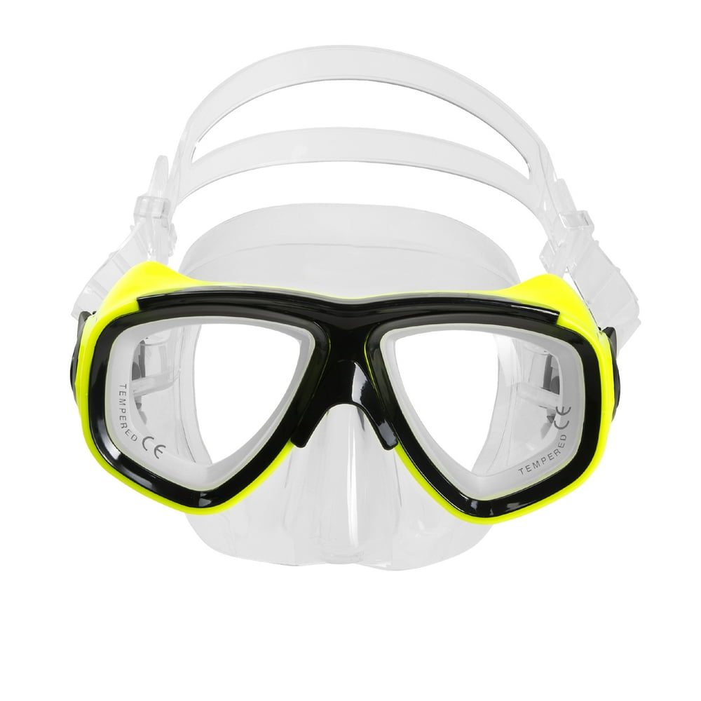 IST M80 2 Lens Snorkel Diving Mask with RX Prescription Lenses, Low Profile & Hypoallergenic