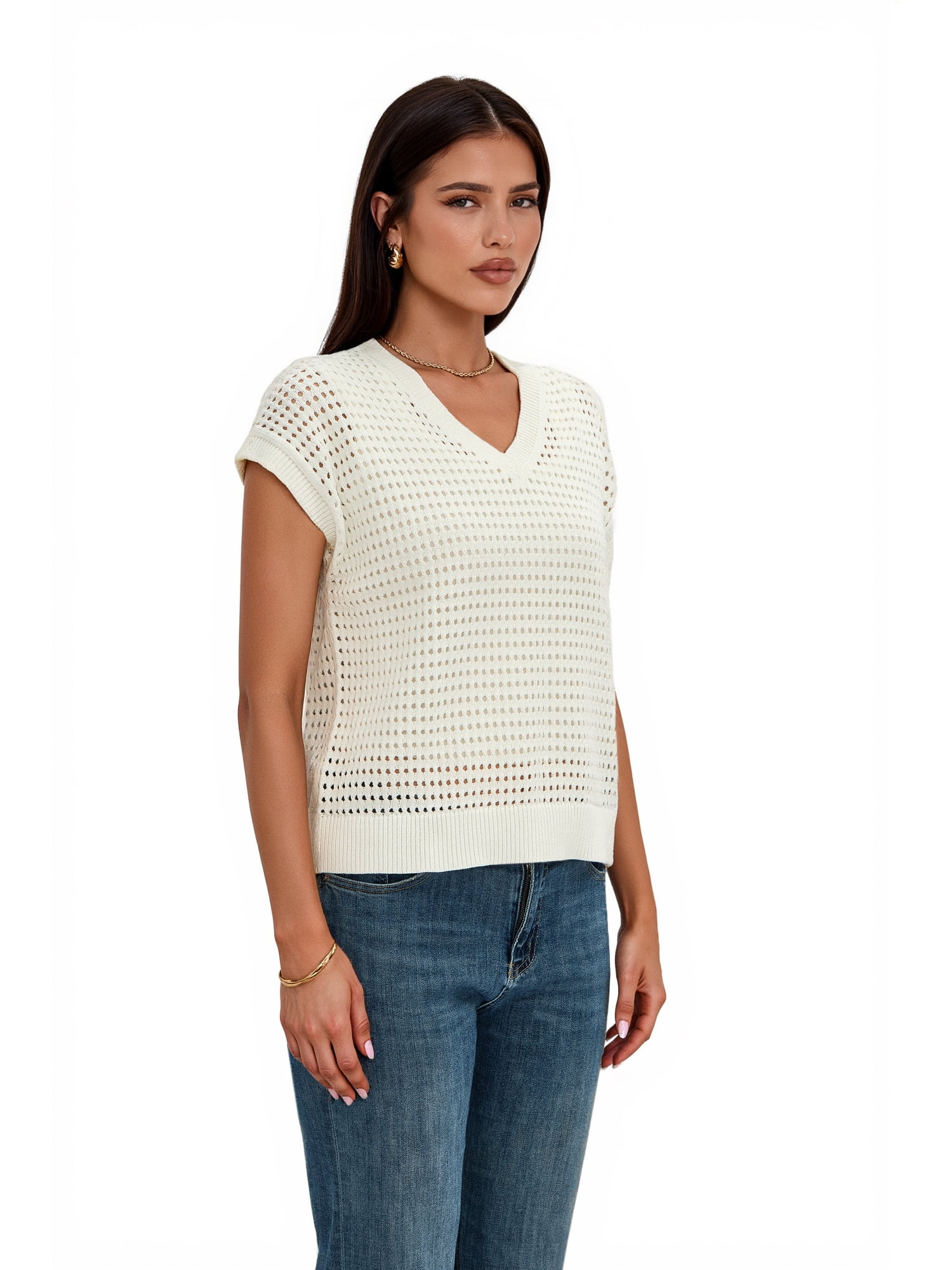 PRETTYGARDEN Women's Sleeveless V Neck Sweater, Sizes S-XXL
