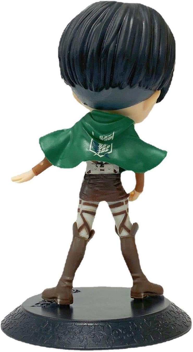Newly Levi Ackerman Figure Mikasa Ackerman Figure Standing Q Version Big Head Anime Figures 14cm/5.5inch PVC Model Collectible for Anime Fans Gift (a)