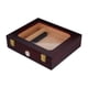 thumbnail image 1 of Caja de puros con tapa de vidrio, higrómetro, humidificador y divisor para humectar y almacenar puros. Ideal para uso doméstico, en bares y viajes. Marrón., 1 of 6