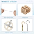 thumbnail image 3 of Essentials Laundry Clothesline Kit, Complete Laundry Hanging Tools Including 198 Ft Cotton Rope, Rustproof Pulleys Line Tightener Wall Hooks Plastic Spreaders for Outdoor Indoor Laundry Hanging, 3 of 5