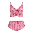 thumbnail image 5 of Just Sexy Lingerie Women’s Glitter Printed Cropped Cami and Shorts Set, 2-Piece, Sizes S-XL, 5 of 5