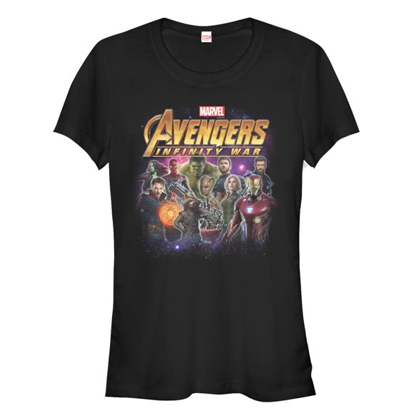 Junior's Marvel Avengers: Infinity War Character Shot  Graphic Tee Black 2X Large
