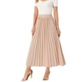 thumbnail image 2 of INSPIRE CHIC Women's High Waisted Side Zipper Work Casual Vacation Flowy Long Pleated Maxi Skirts S Light Pink, 2 of 6