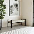 thumbnail image 2 of HomePop Modern Metal & Velvet Bench, 49.5"W x 17.25"D x 19"H, gray/Black, 2 of 7